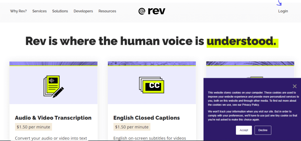 إنشاء حساب على موقع Rev