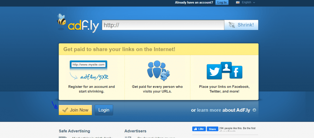 إنشاء حساب على موقع Adfly
