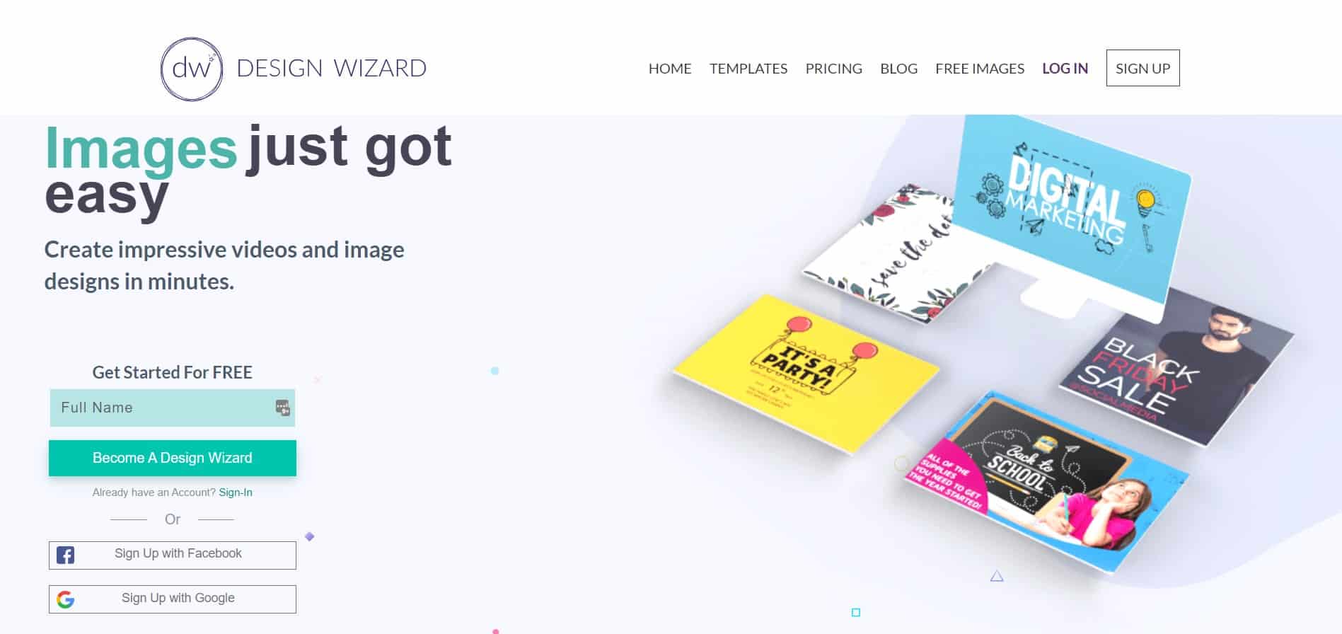 المنصة الرئيسية Design Wizard Design Wizard مع زر التسجيل للاشتراك الجديد الخاص بك في المنصة