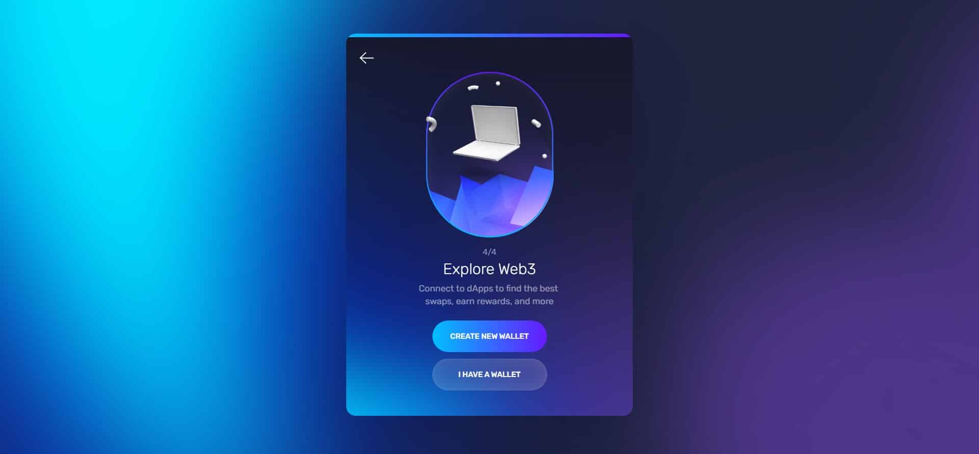 قم بالضغط على زر إنشاء محفظة جديدة Create New Wallet.