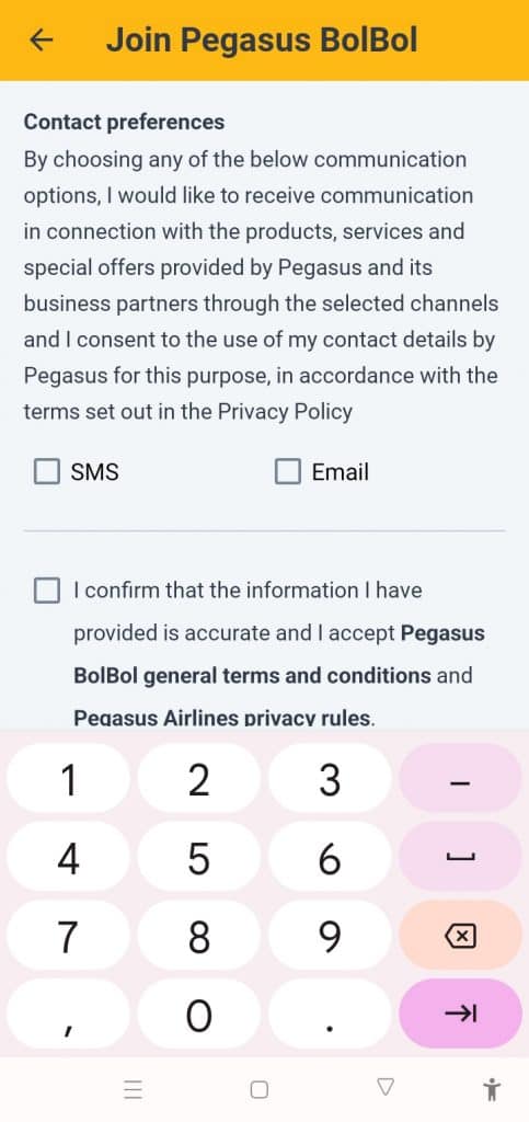 خطوات إنشاء حساب على Pegasus