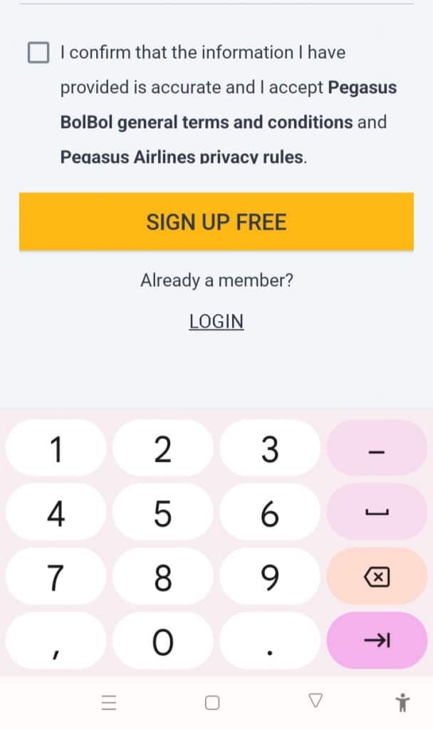 خطوات إنشاء حساب على Pegasus