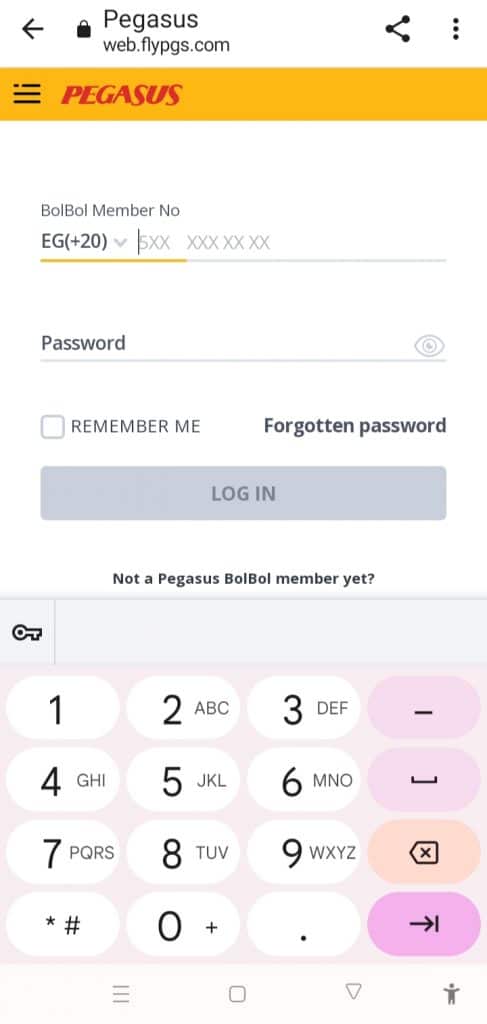 خطوات إنشاء حساب على Pegasus