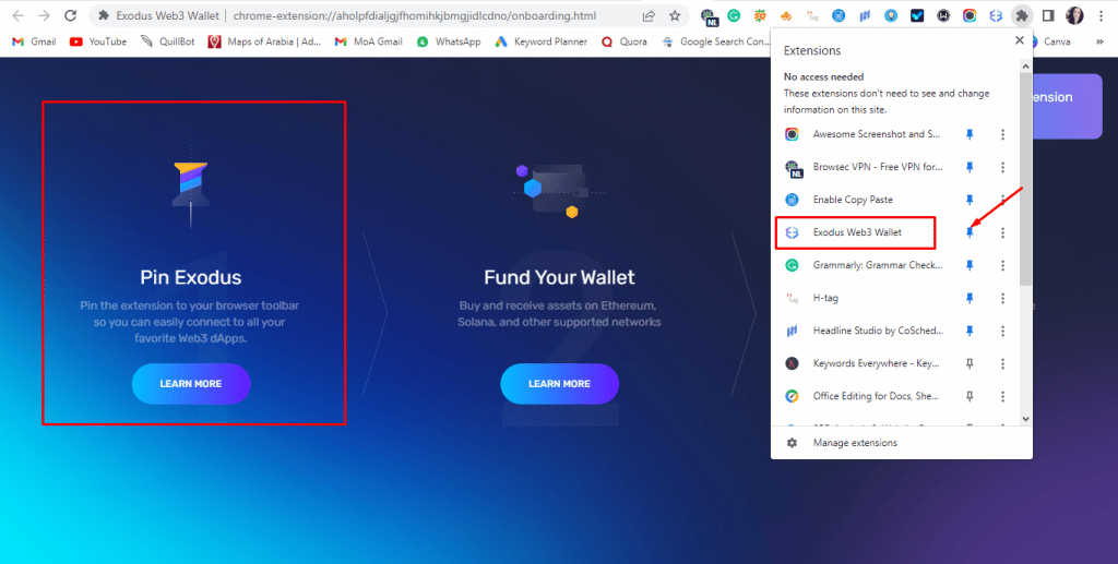 إضافة إيكسودوس Exodus Extension