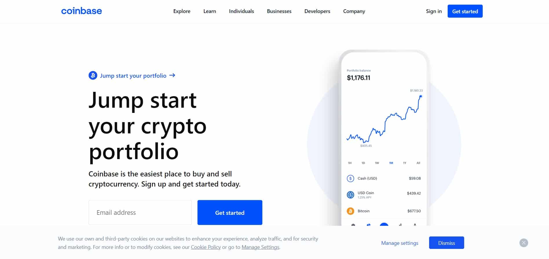 الآن قم بالضغط على زر البدء أو Get Started الموضج باللون الأزرق في أعلى يمين الصورة التالية.