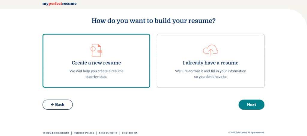 الحصول على السيرة الذاتية الأولى Create a New Resume