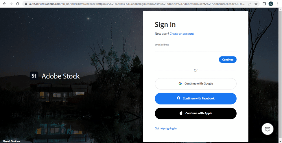 خطوات إنشاء حساب على موقع Adobe stock