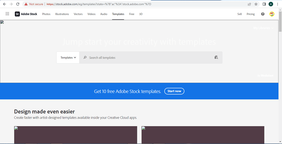 خطوات إنشاء حساب على موقع Adobe stock