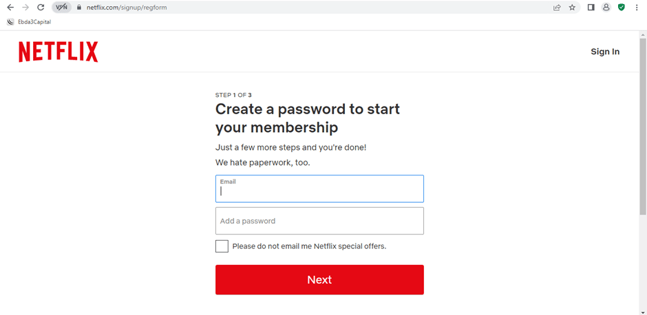 خطوات إنشاء حساب على Netflix