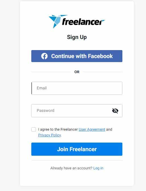 خطوات إنشاء حساب على Freelancer