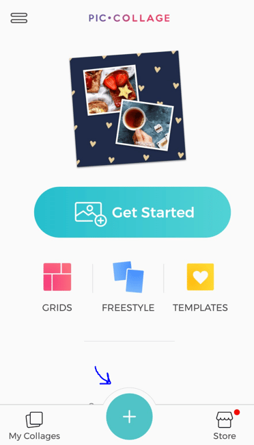 إنشاء مشروع جديد PicCollage
