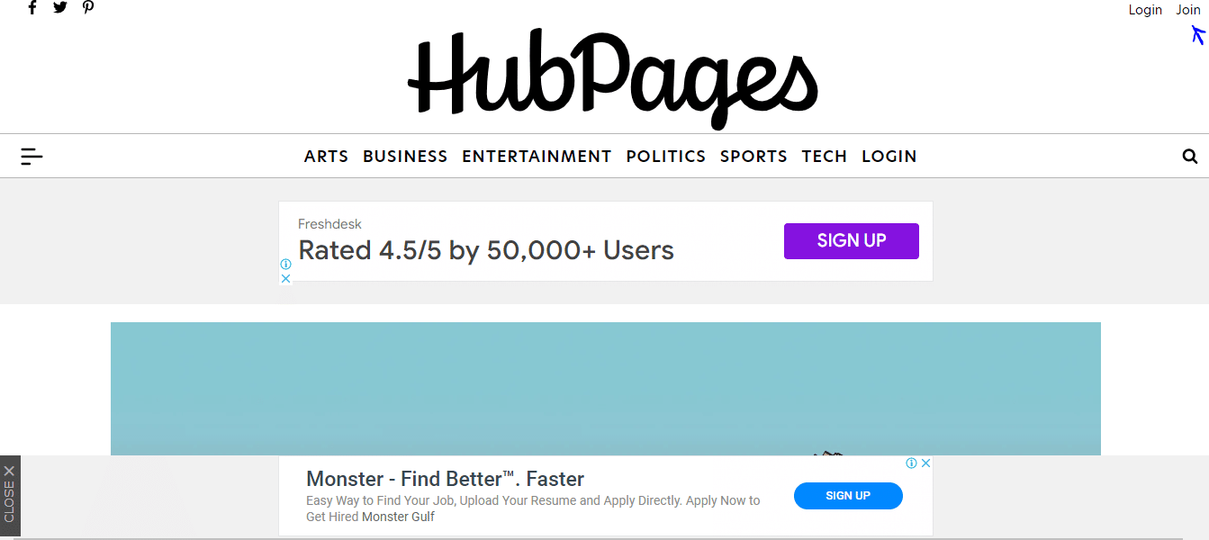 إنشاء حساب على موقع Hubpages 
