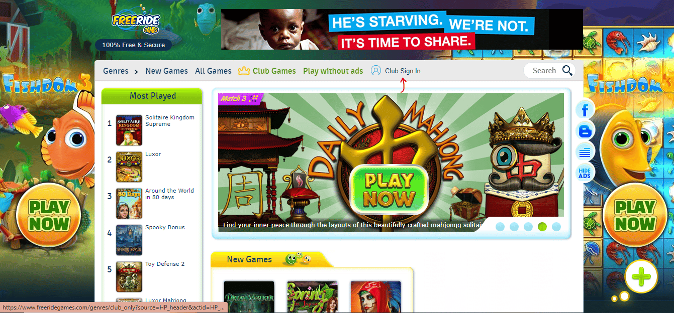 إنشاء حساب على Free Ride Games