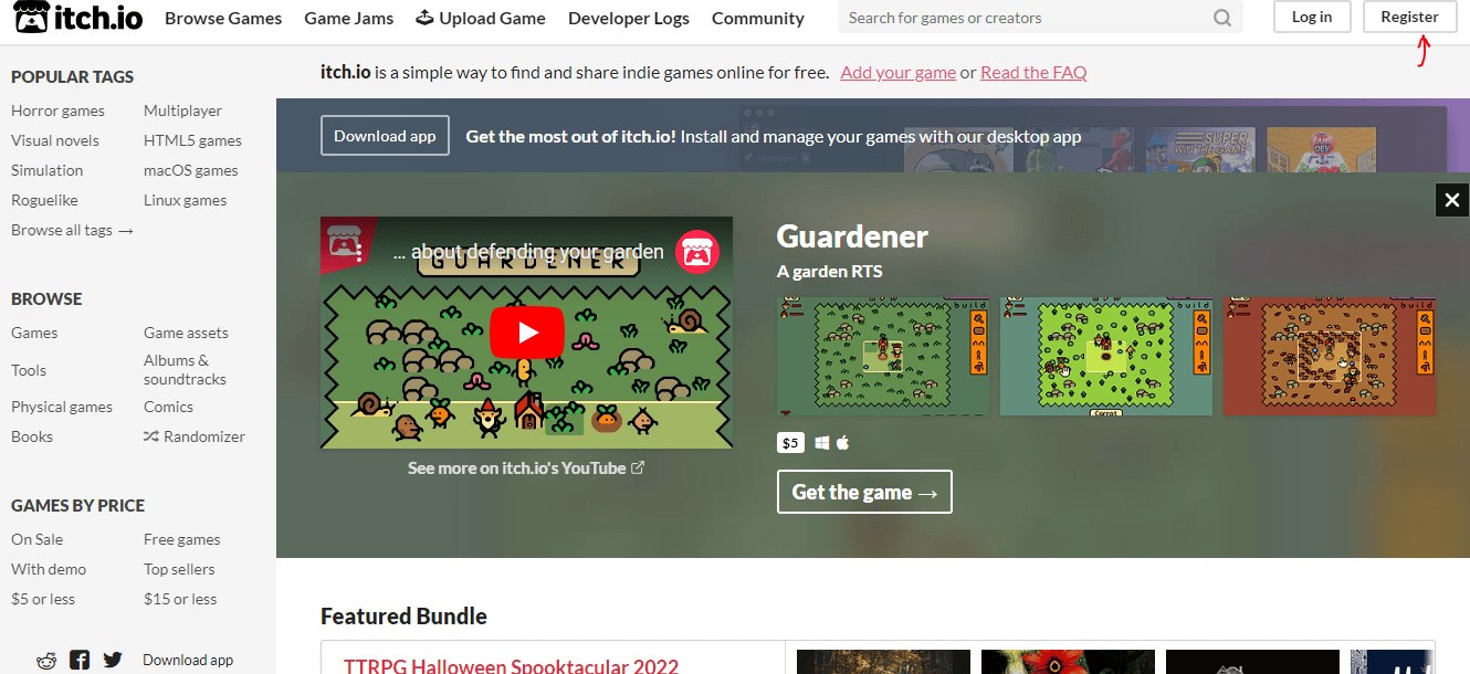 خطوات إنشاء حساب على موقع Itch.io