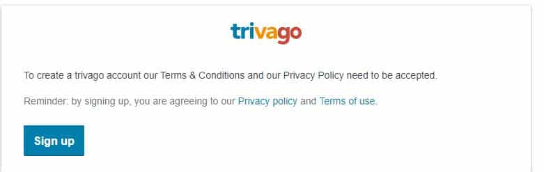 خطوات إنشاء حساب على trivago