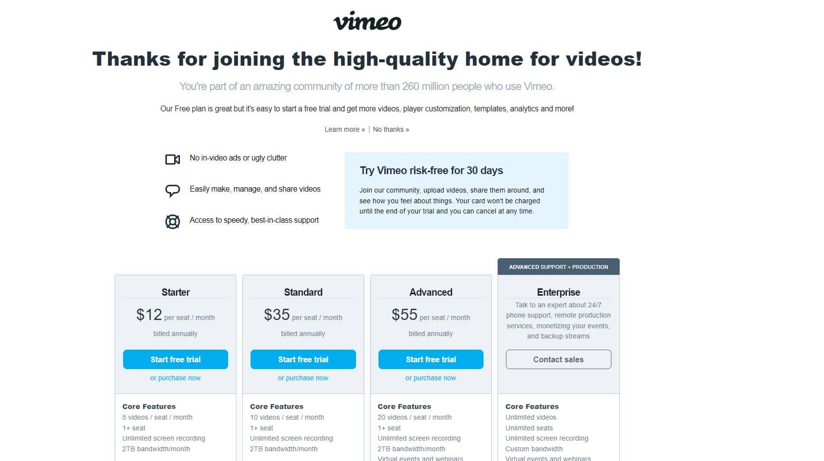 خطوات إنشاء حساب على vimeo