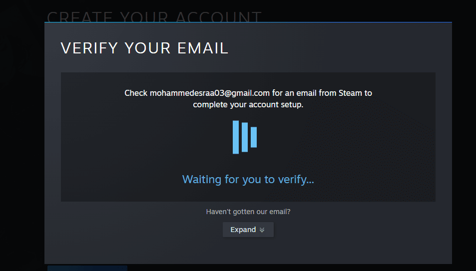 إنشاء حساب على steampowered.com