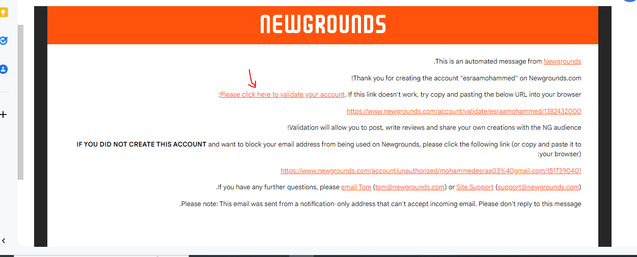 خطوات إنشاء حساب على newgrounds.com