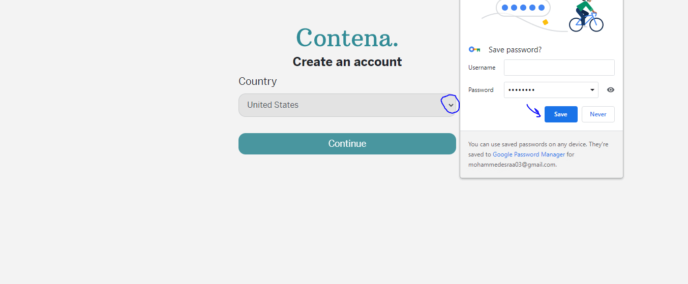 إنشاء حساب على موقع Contenta