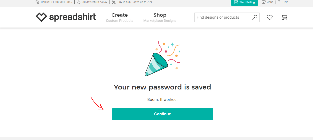 إنشاء حساب على موقع spreadshirt