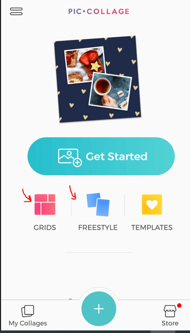 إنشاء مشروع جديد PicCollage