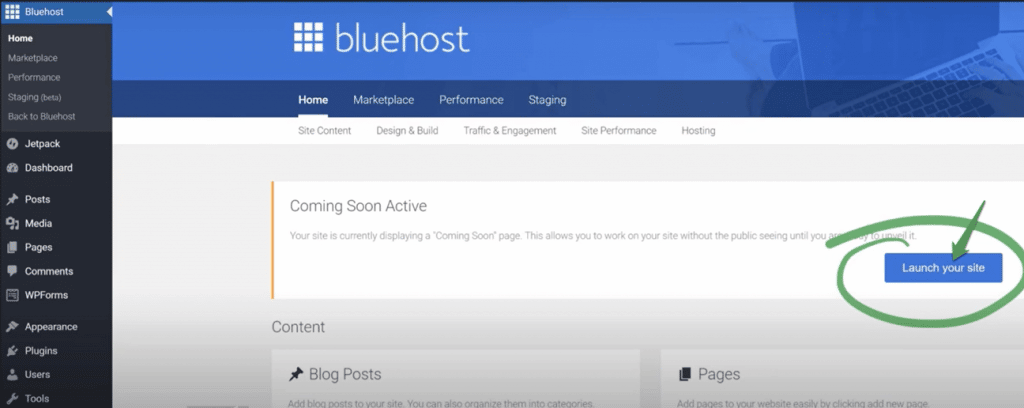 إنشاء مدونة ووردبريس على استضافة Bluehost