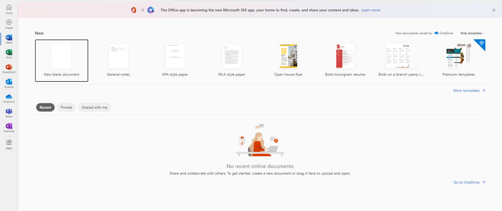 خطوات إنشاء حساب على microsoft word