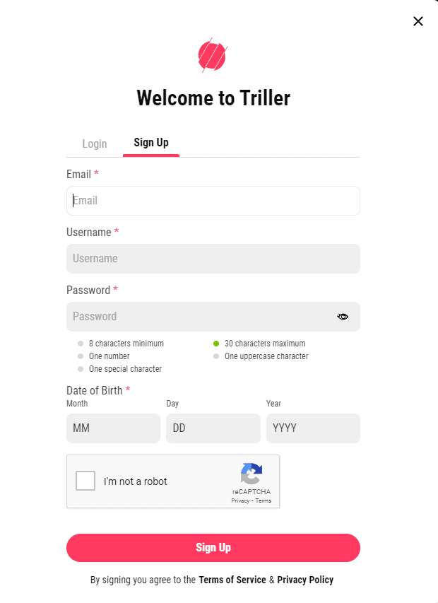 خطوات إنشاء حساب على Triller