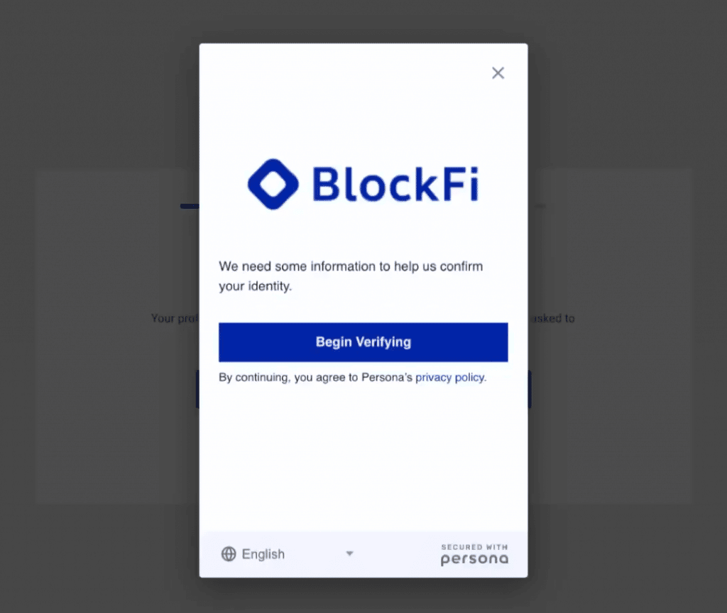 إنشاء حساب BlockFi