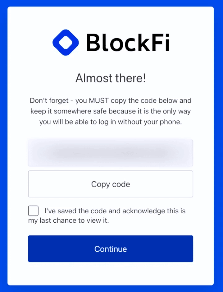 create blockfi account