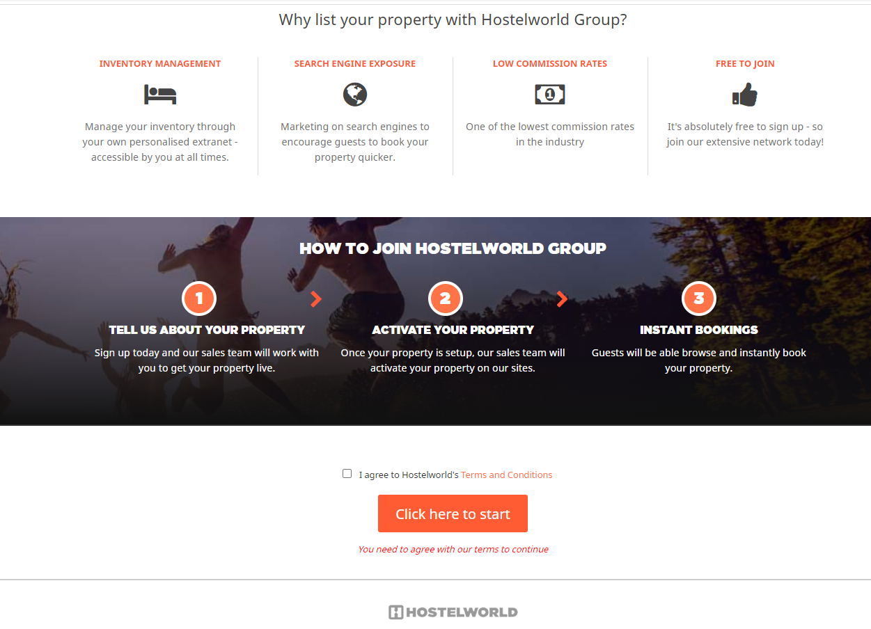 خطوات إنشاء حساب على hostelworld