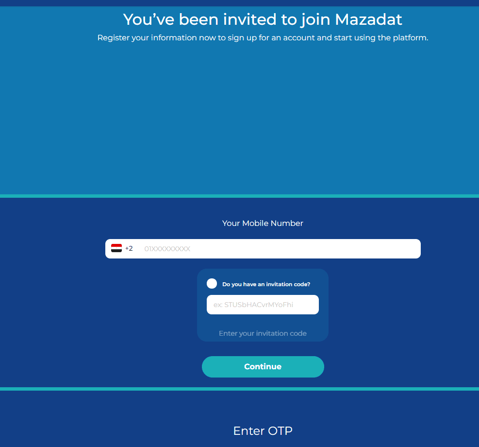 خطوات إنشاء حساب على mazadat