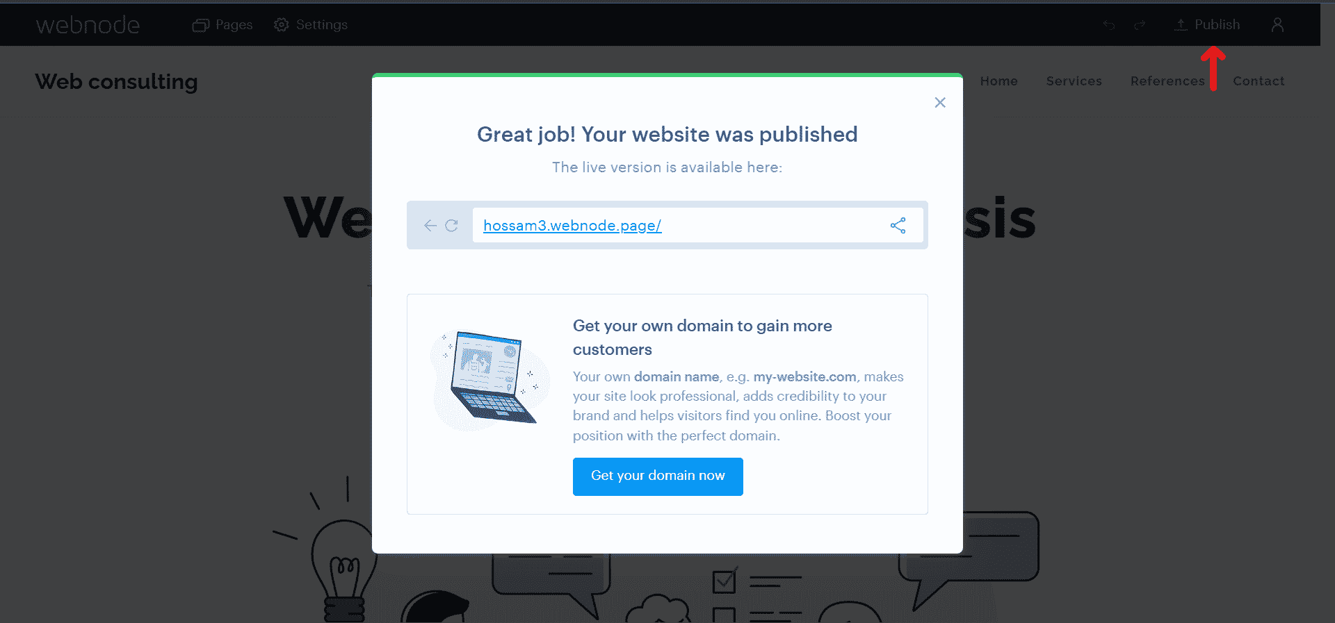إنشاء موقع ويب webnode