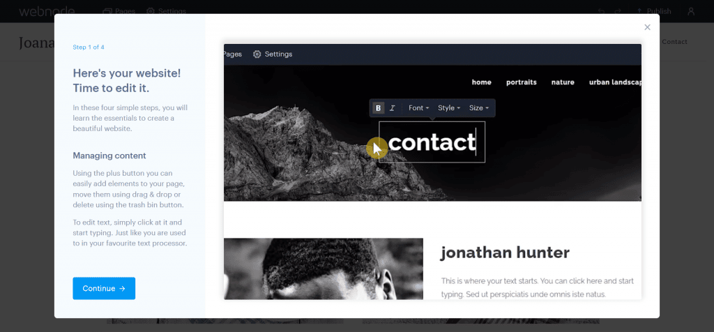 إنشاء موقع ويب webnode