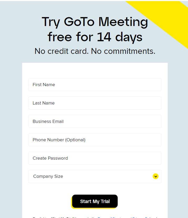 خطوات إنشاء حساب على gotomeeting