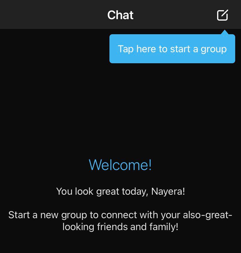 رسالة مباشرة على GroupMe