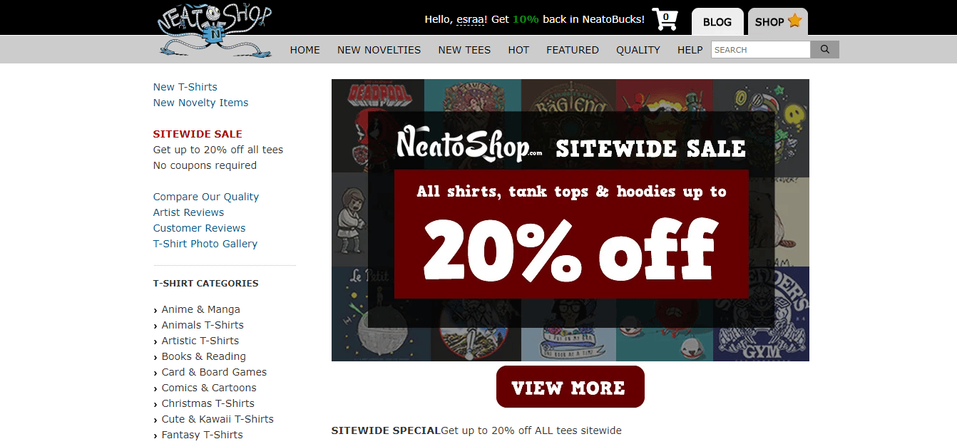 إنشاء حساب على NeatoShop