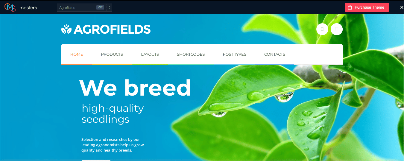 قالب ووردبريس Agrofields للمواد الغذائية