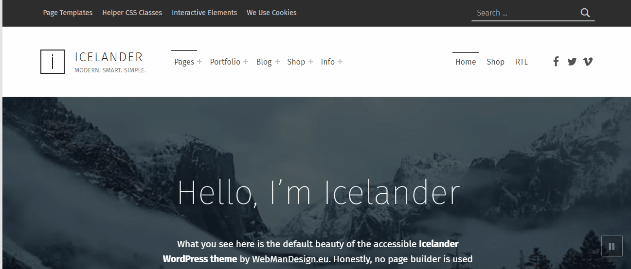 قالب ووردبريس Icelander