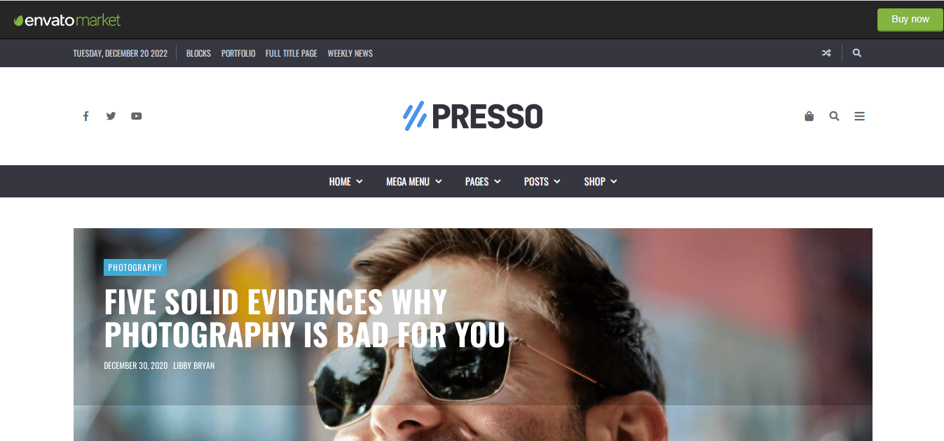 قالب ووردبريس PRESSO
