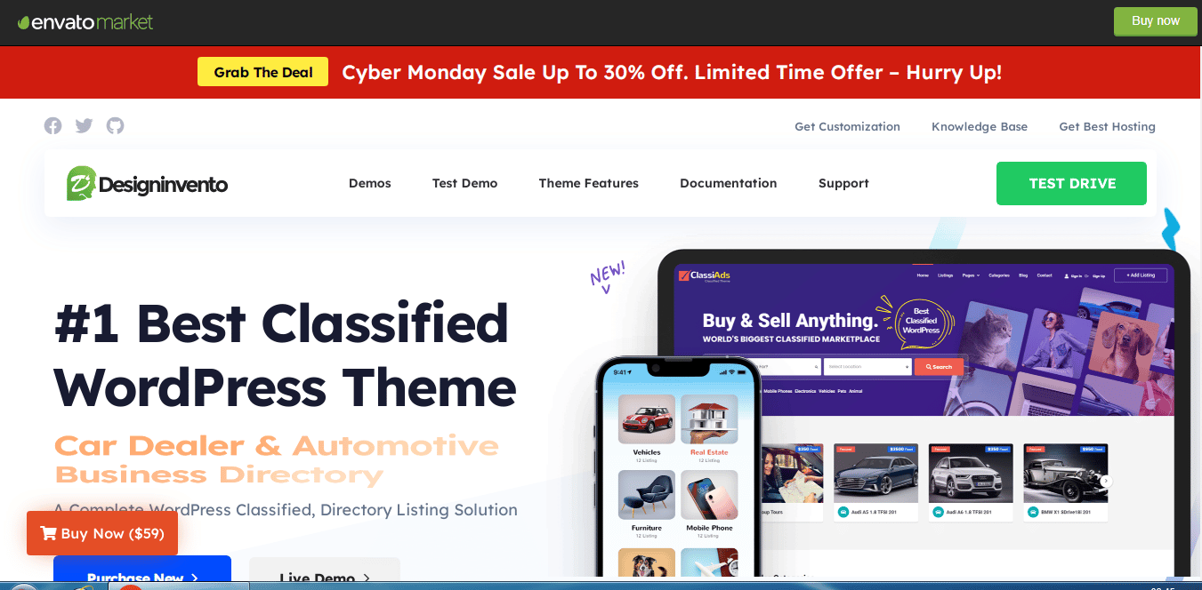 قالب ووردبريس Classiads للإعلانات