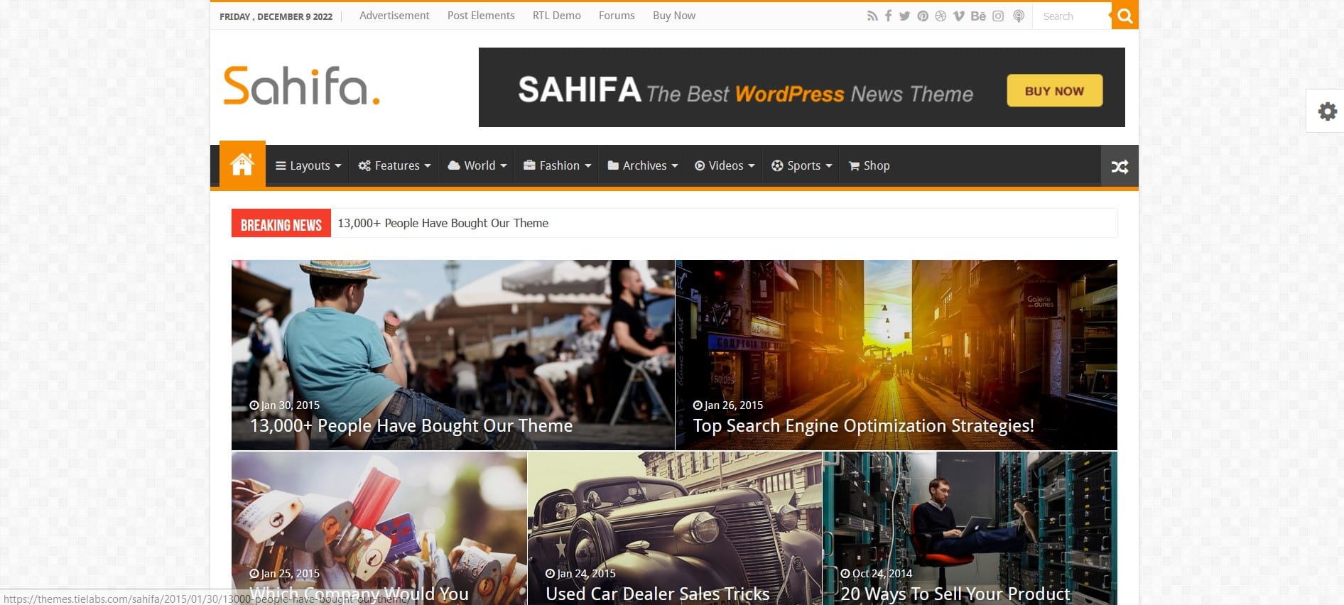 قالب ووردبريس Sahifa الاخباري