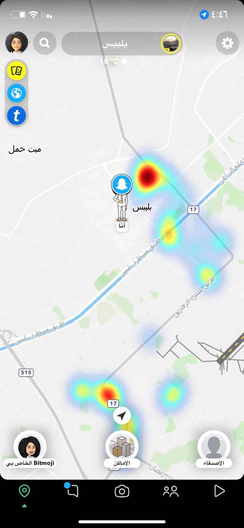 إنشاء موقع على خريطة Snapchat