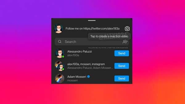 Instagram يعمل على خيار رد فعل الفيديو Reels