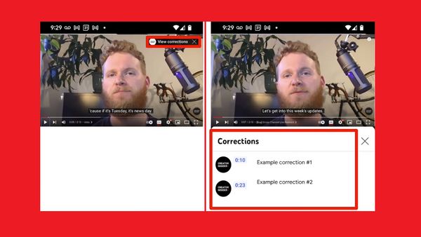 يضيف YouTube ميزة” تصحيحات”