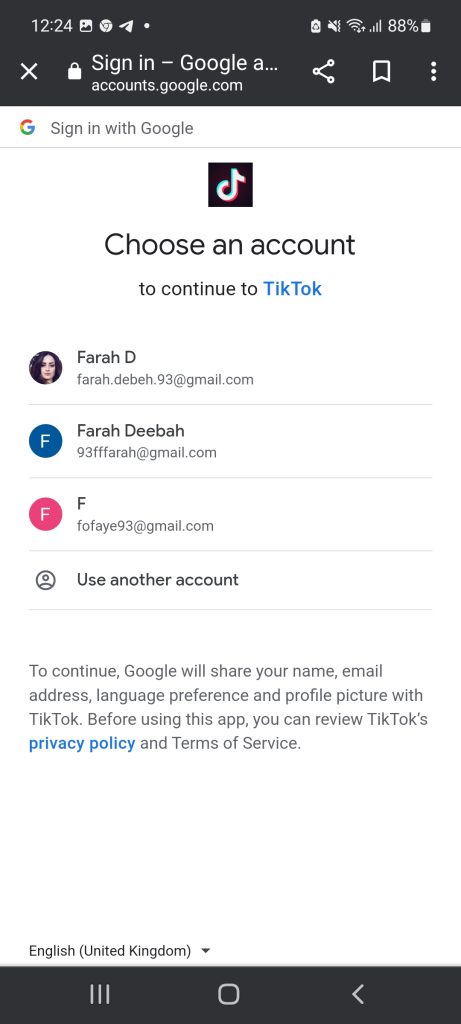 إنشاء حساب تيك توك Tiktok