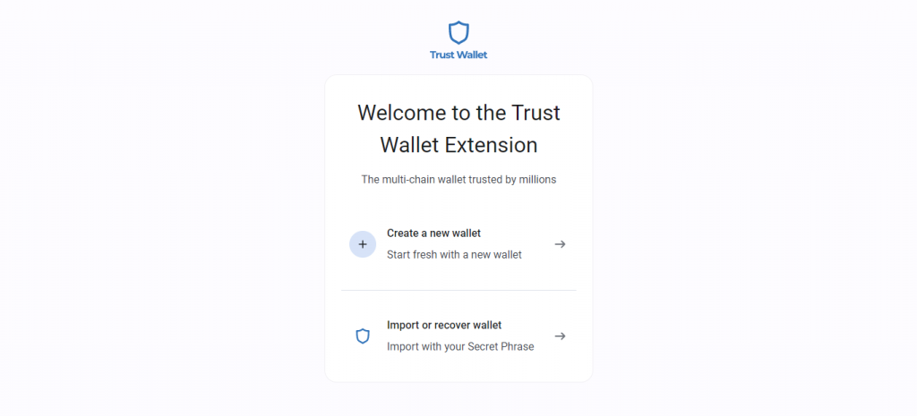 خطوات إنشاء محفظة Trust Wallet