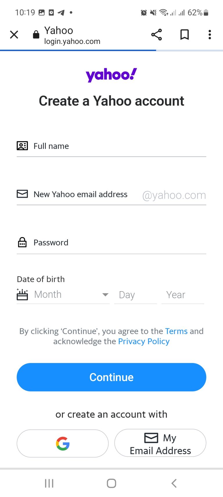 إنشاء حساب ياهو Yahoo | تسجيل دخول - إنشاء