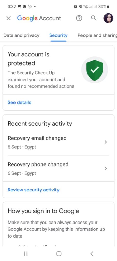 عمل تسجيل خروج من حساب جيميل