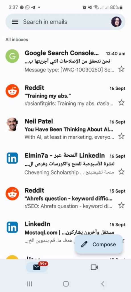 عمل تسجيل خروج من حساب جيميل